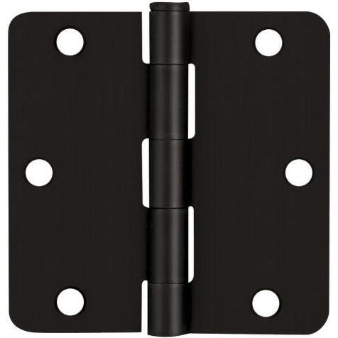 Cosmas Matte Black Door Hinge 3.5" with 1/4" Radius Corners