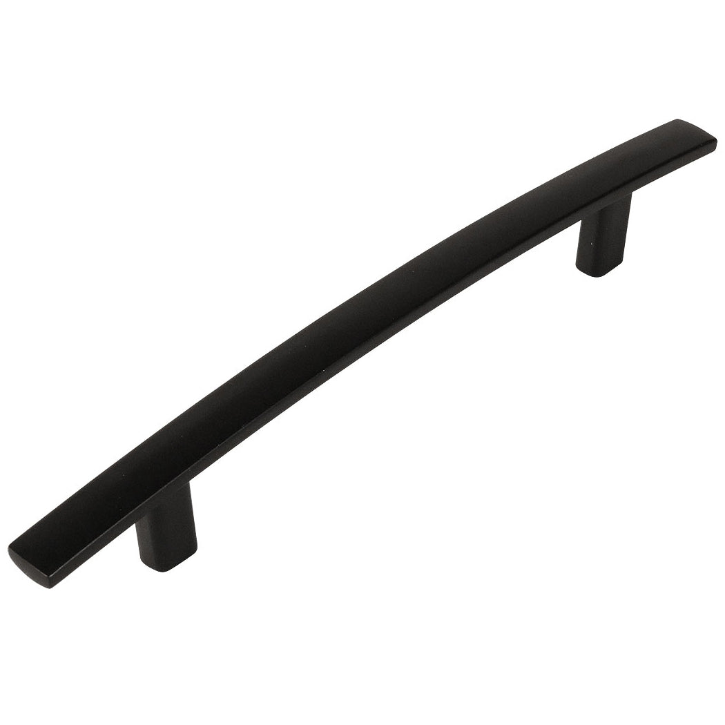 Cosmas 2363-128FB Flat Black Subtle Arch Cabinet Pull - Cosmas