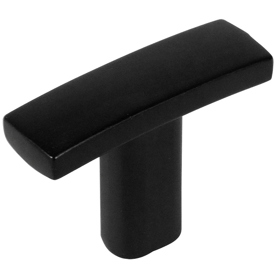 Cosmas 2363FB Flat Black Subtle Arch Cabinet T Knob - Cosmas