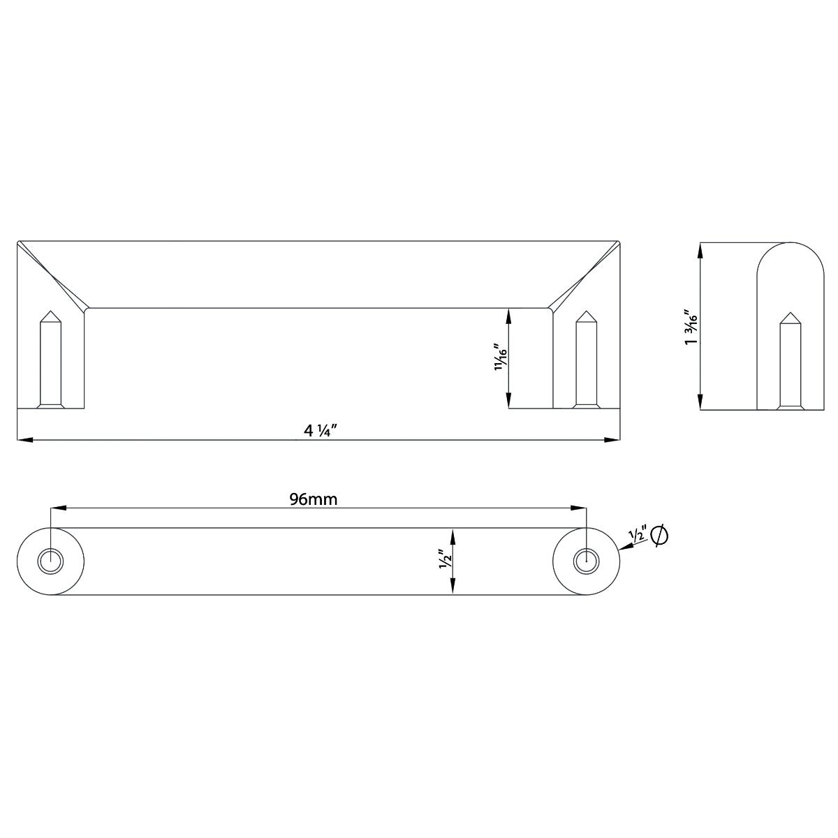 Cosmas 703-96ORB Oil Rubbed Bronze Contemporary Cabinet Pull