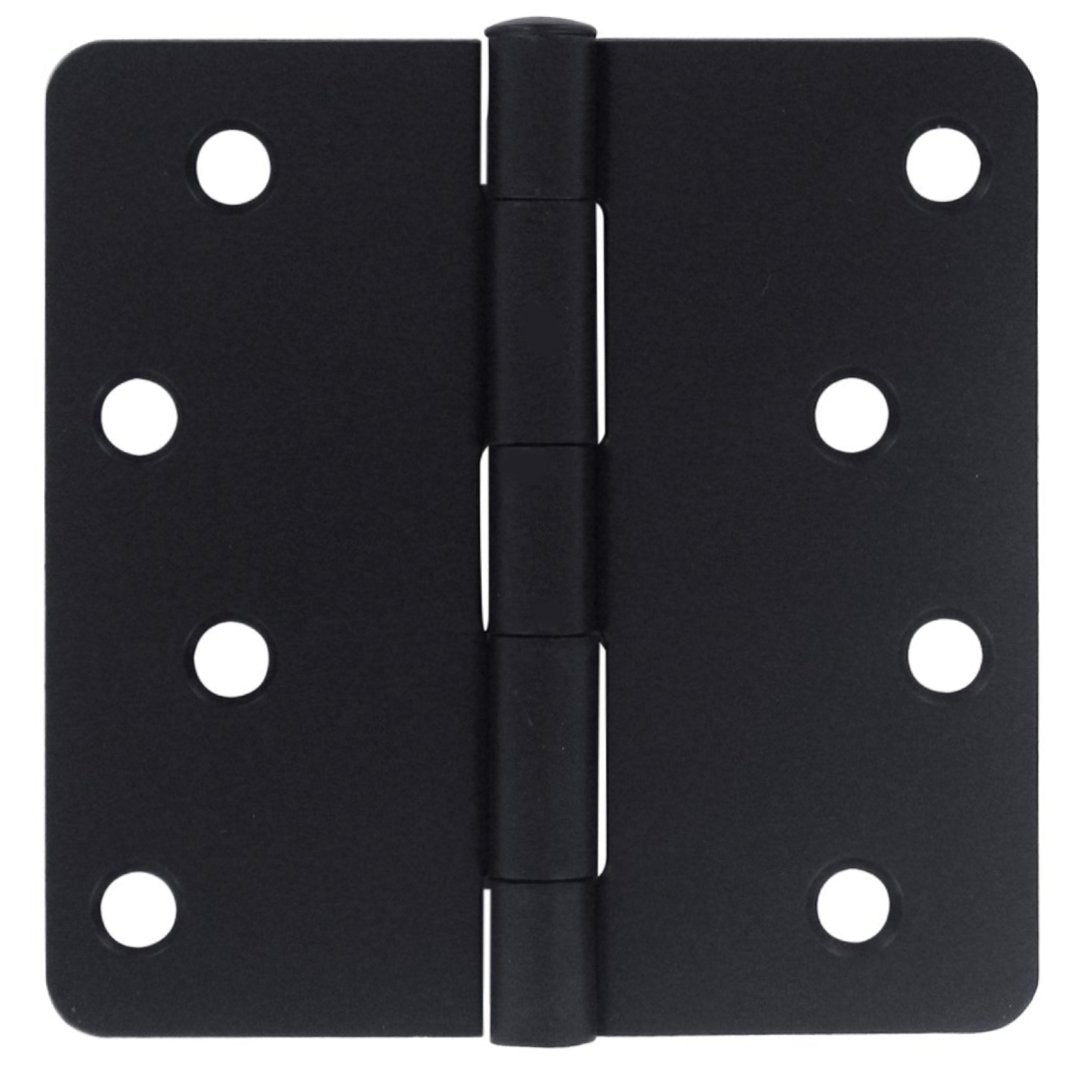 Cosmas Matte Black Door Hinge 4&quot; with 1/4&quot; Radius Corners