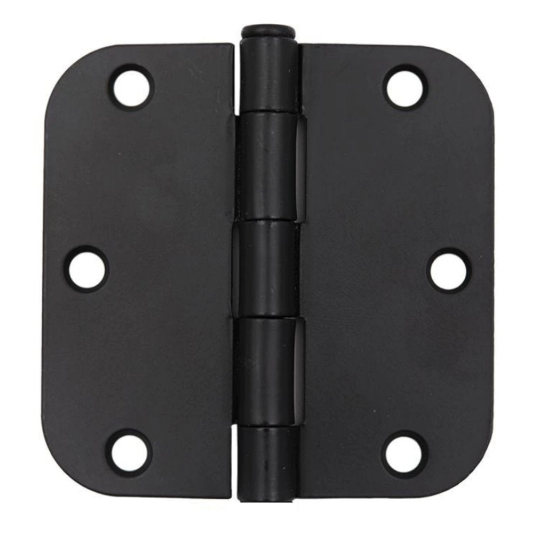 Cosmas Matte Black Door Hinge 3.5" with 5/8" Radius Corners