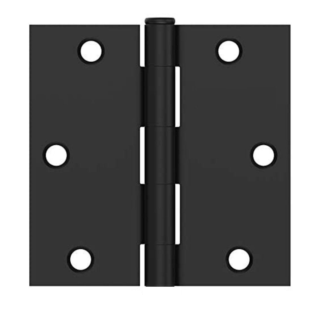 Cosmas Matte Black Door Hinge 3.5&quot; with Square Corners