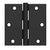 Cosmas Matte Black Door Hinge 3.5" with Square Corners