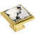 Cosmas 5883BB-C Brushed Brass & Clear Glass Square Cabinet Knob