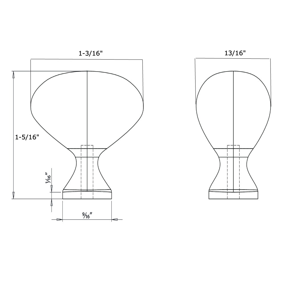 Cosmas 6021FB Flat Black Small Football Cabinet Knob