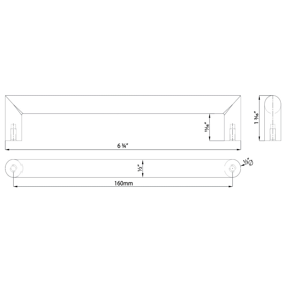 Cosmas 703-160ORB Oil Rubbed Bronze Contemporary Cabinet Pull
