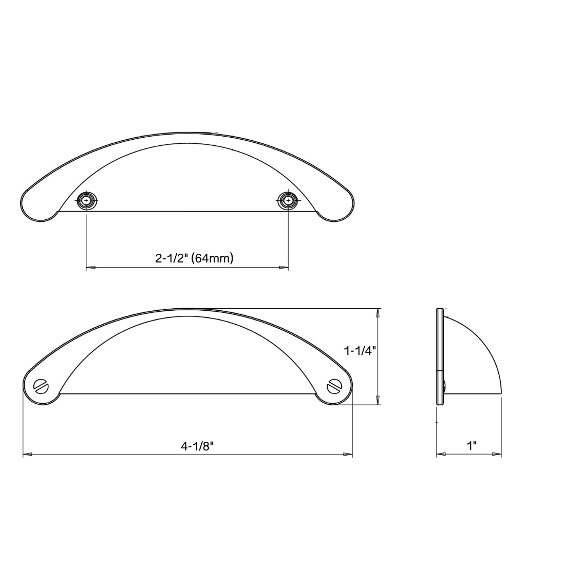 Cosmas 4198SN Satin Nickel Cabinet Cup Pull