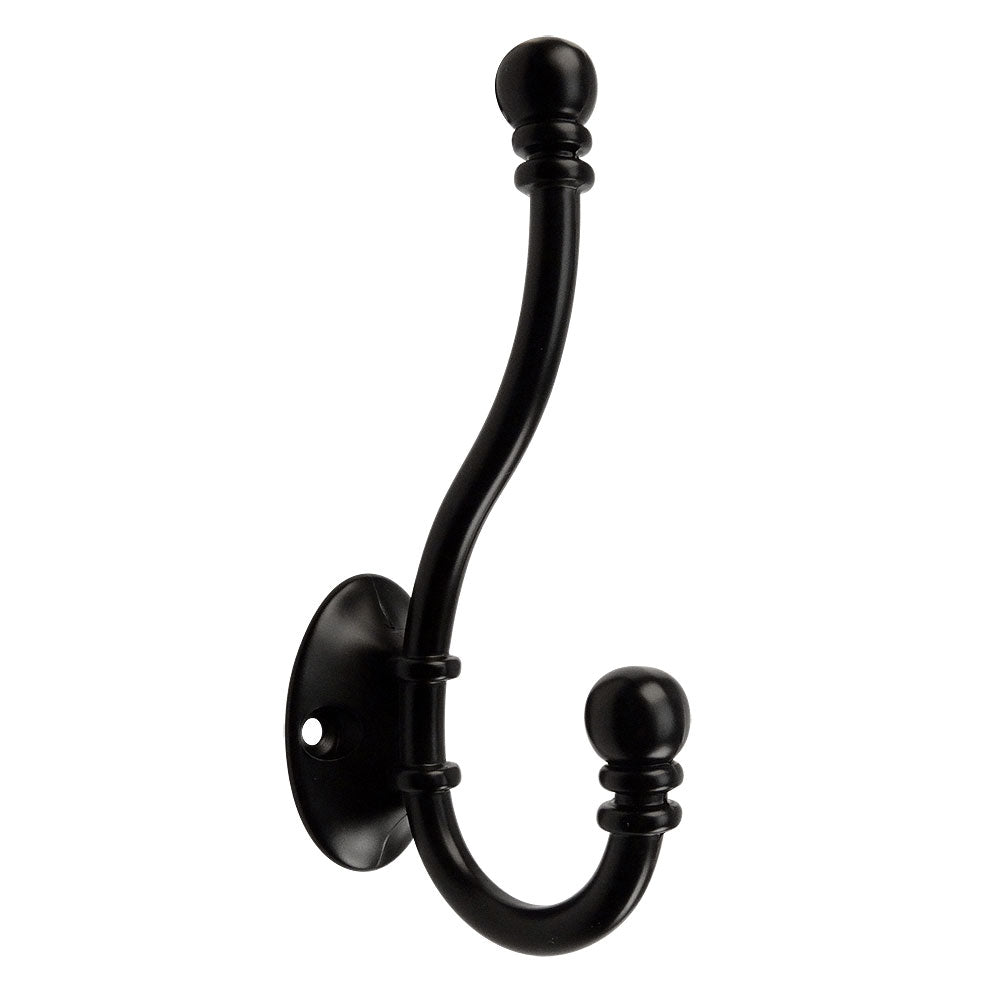 Cosmas 36267FB Flat Black Heavy Duty Coat &amp; Hat Hook - Cosmas