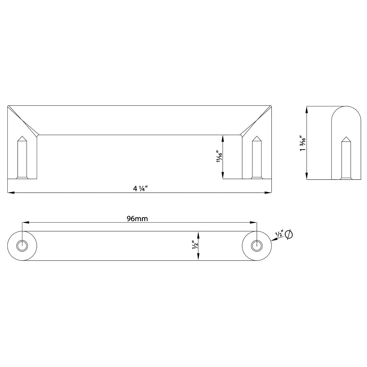 Cosmas 703-96SN Satin Nickel Contemporary Cabinet Pull