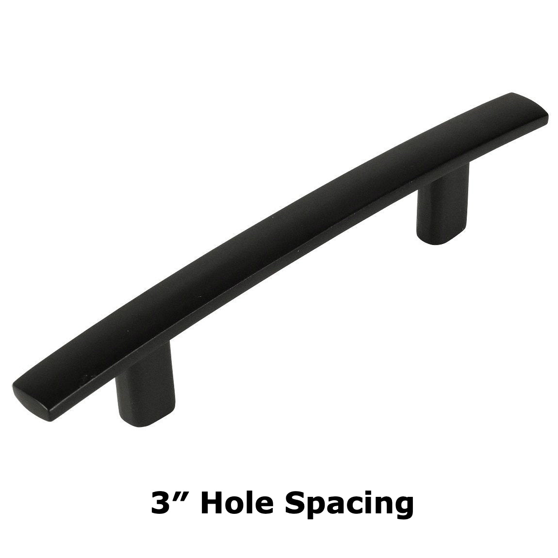 Cosmas 2363-3FB Flat Black Subtle Arch Cabinet Pull