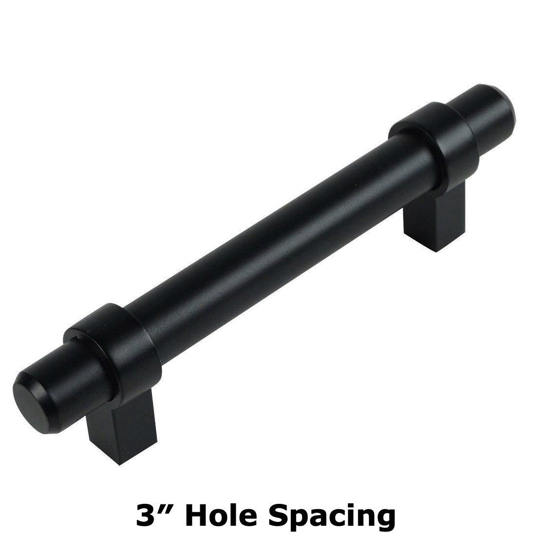 Cosmas 161-3FB Flat Black Cabinet Hardware Euro Style Bar Pull