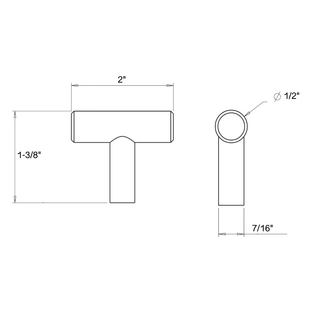 Cosmas 305BB Brushed Brass Euro Style T Bar Knob