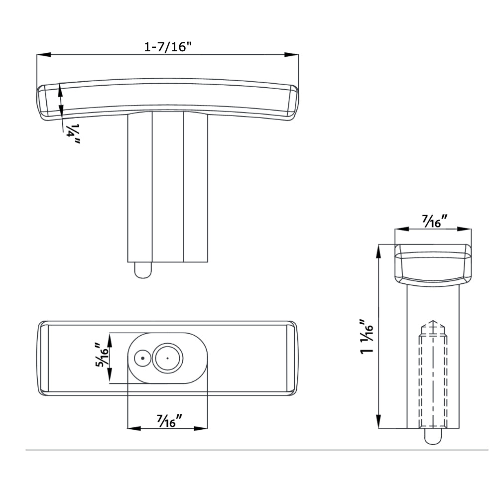 Cosmas 2363CH Polished Chrome Subtle Arch Cabinet T Knob
