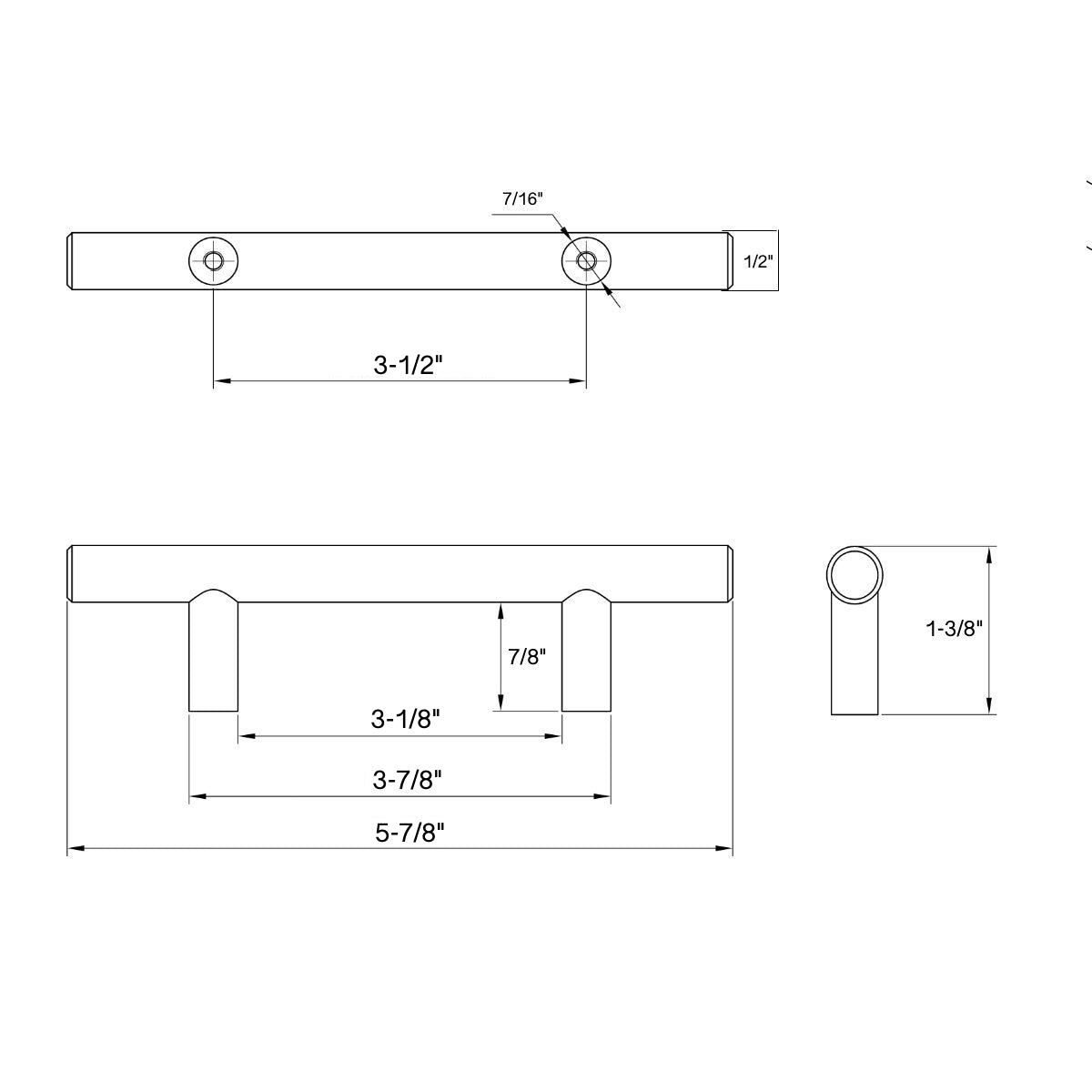 Cosmas 305-3.5ORB Oil Rubbed Bronze Euro Style Bar Pull