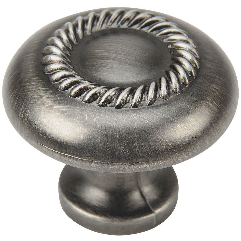 Cosmas 228AS Antique Silver Rope Cabinet Knob - Cosmas
