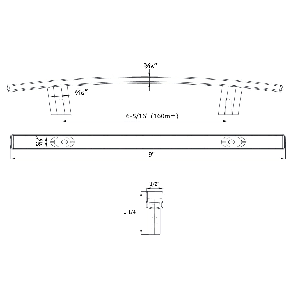 Cosmas 2363-160ORB Oil Rubbed Bronze Subtle Arch Cabinet Pull