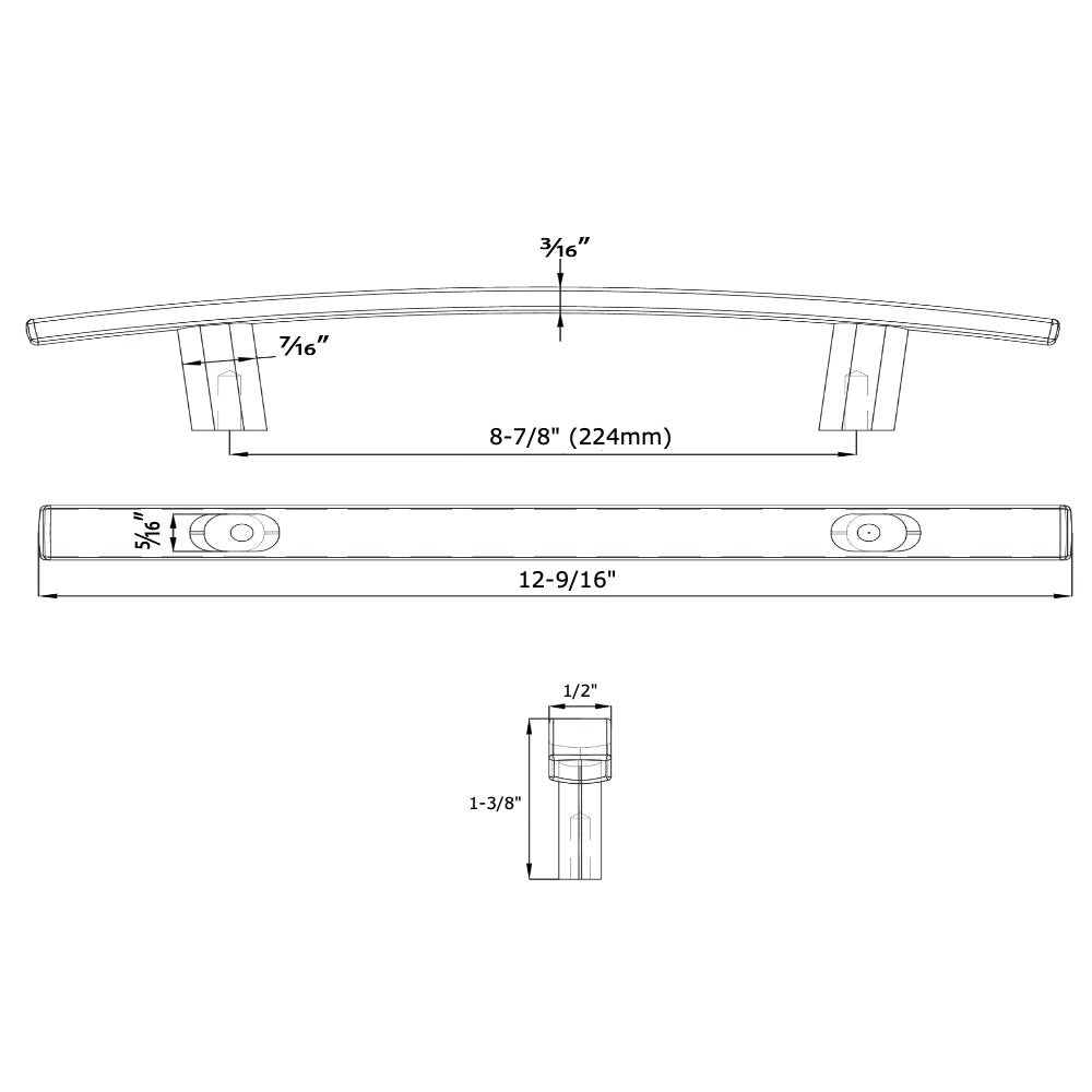 Cosmas 2363-224SN Satin Nickel Subtle Arch Cabinet Pull