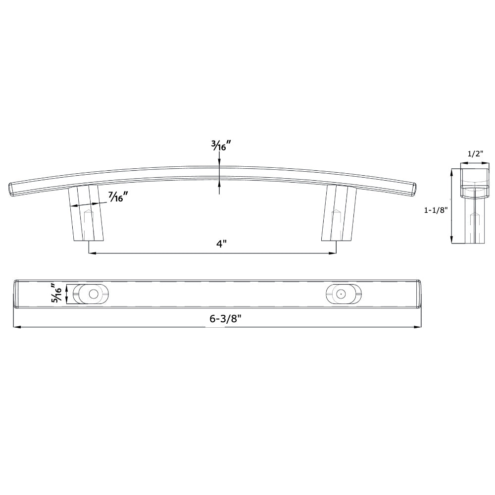 Cosmas 2363-4CH Polished Chrome Subtle Arch Cabinet Pull