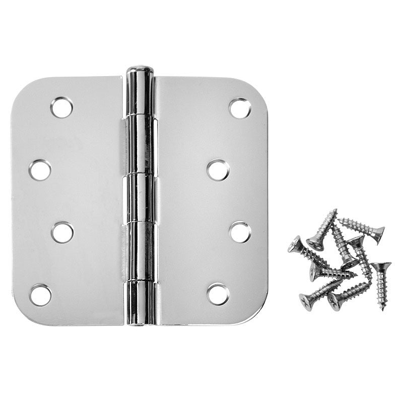 Cosmas Polished Chrome Door Hinge 4" with 5/8" Radius Corners