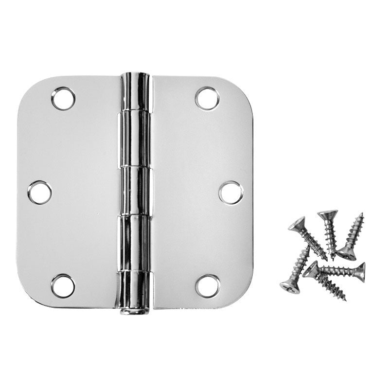 Cosmas Polished Chrome Door Hinge 3 1/2" with 5/8" Radius Corners