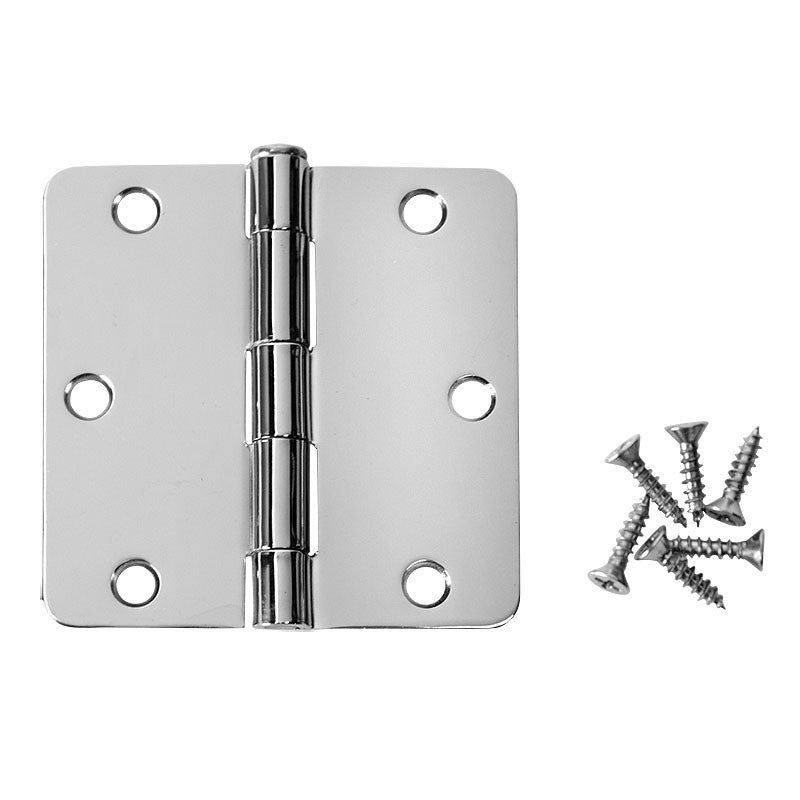 Cosmas Polished Chrome Door Hinge 3 1/2&quot; with 1/4&quot; Radius Corners