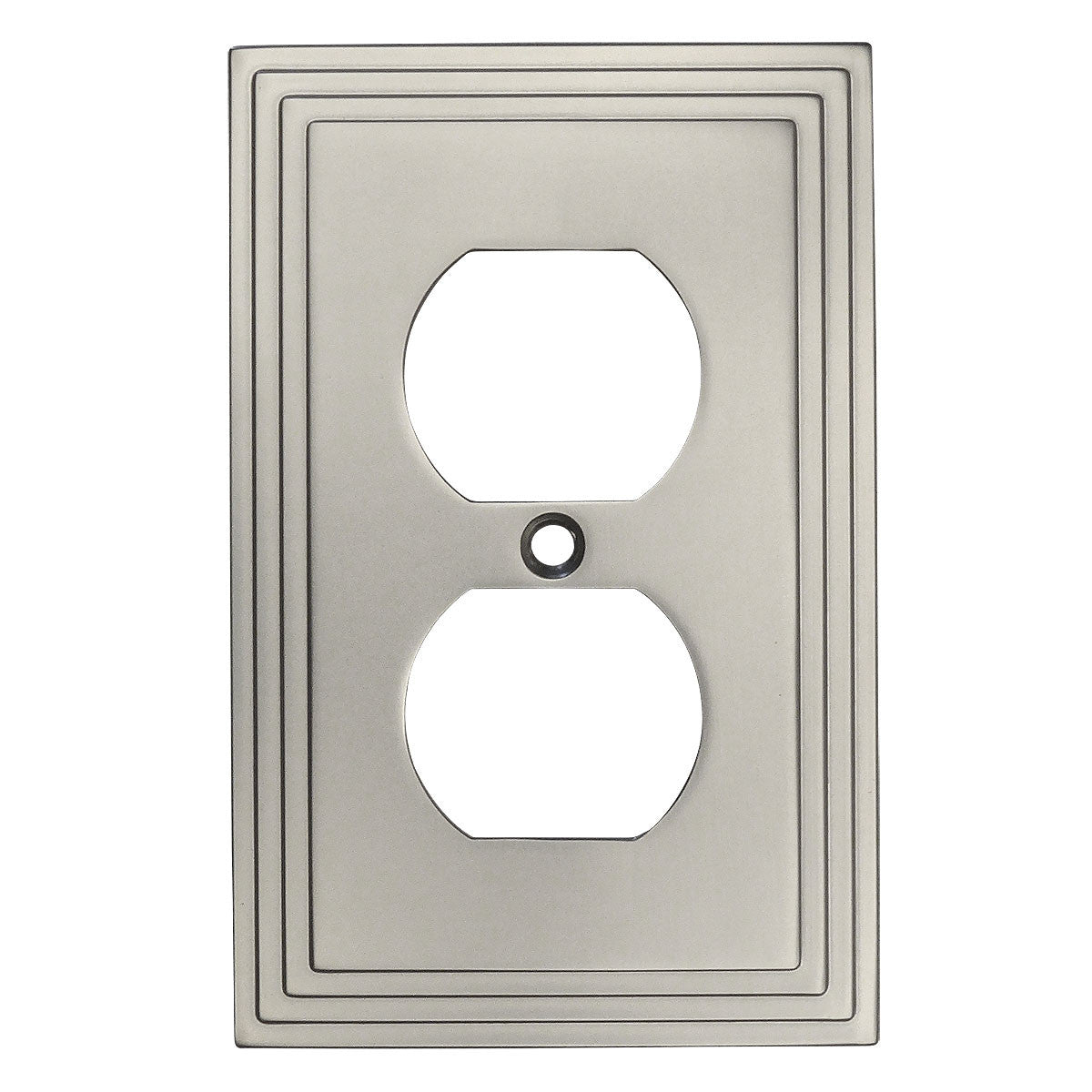 Cosmas 25026-SN Satin Nickel Single Duplex Outlet Wall Plate - Cosmas