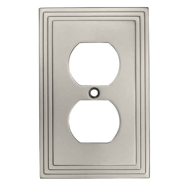 Cosmas Oil Rubbed Bronze Single Duplex Outlet Wall Plate – Heavy Duty Cast Metal, 4-15/16 X 3 Inch, With Matching Screws