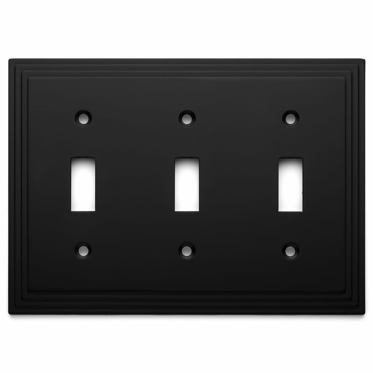 Cosmas 25037-FB Flat Black Triple Toggle Switchplate Cover