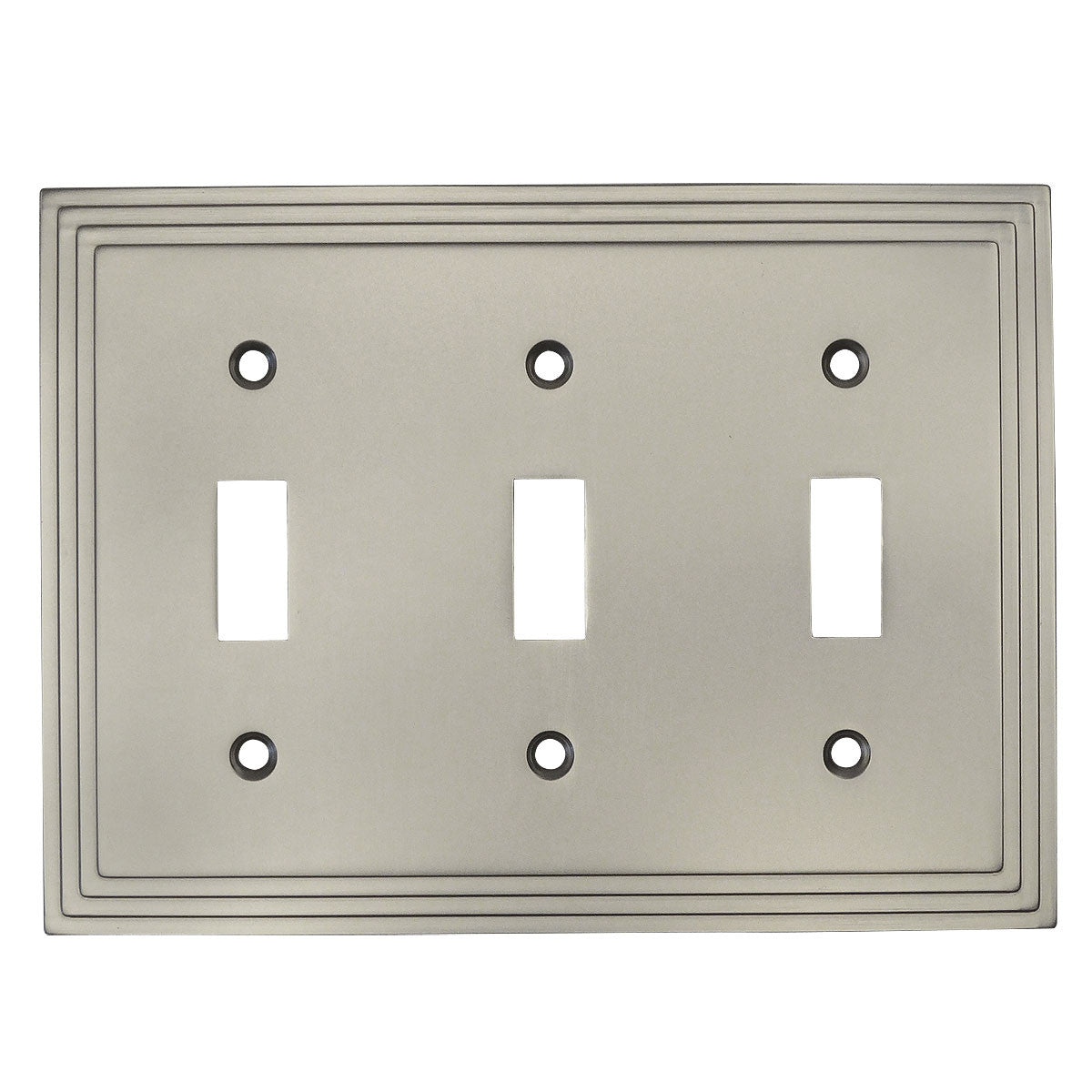 Cosmas 25037-SN Satin Nickel Triple Toggle Switchplate Cover - Cosmas