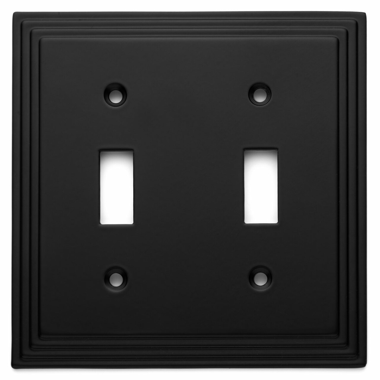 Cosmas 25033-FB Flat Black Double Toggle Switchplate Cover