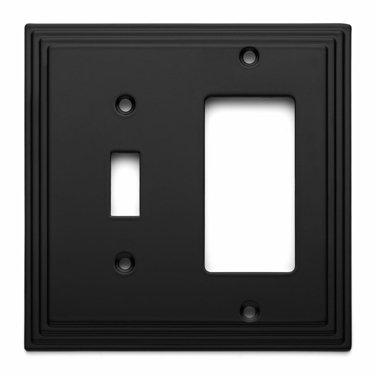 Cosmas 25077-FB Flat Black Single Toggle / GFCI Decora Combo