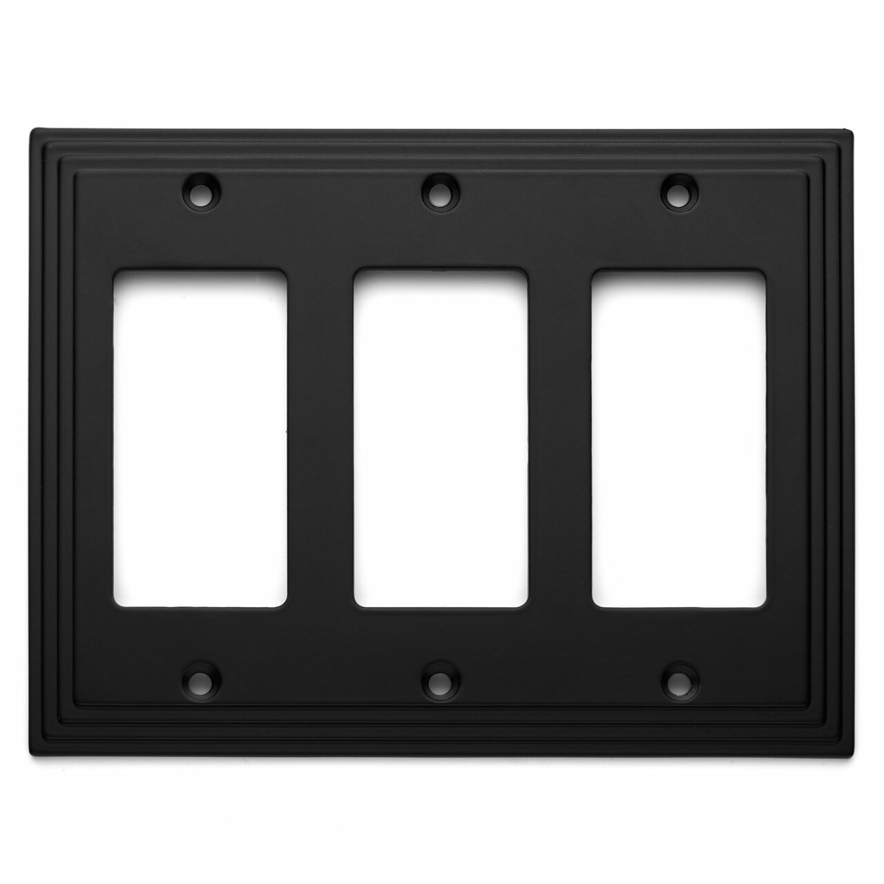 Cosmas 25084-FB Flat Black Triple GFCI / Decora Wall Plate