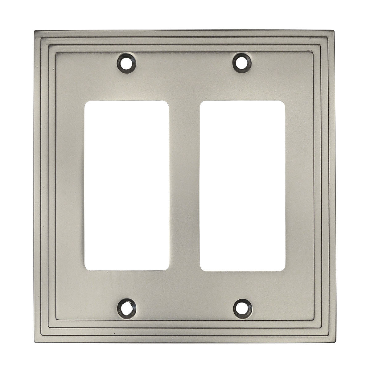 Cosmas 25090-SN Satin Nickel Double GFCI / Decora Wall Plate - Cosmas