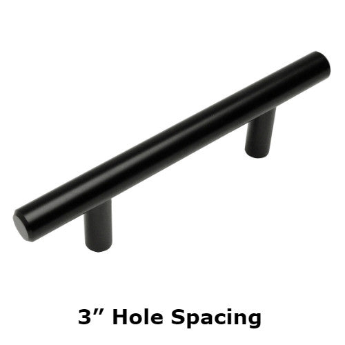 Cosmas 305-030FB Flat Black Euro Style Bar Pull - CosmasCosmas 305-030FB Flat Black Euro Style Bar Pull