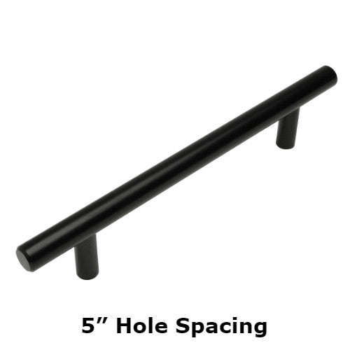 Cosmas 305-128FB Flat Black Euro Style Bar Pull - Cosmas