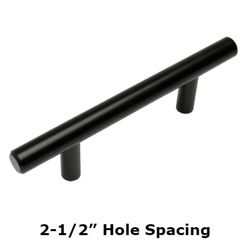 Cosmas 305-2.5FB Flat Black Euro Style Bar Pull - Cosmas 2.5 cabinet pull