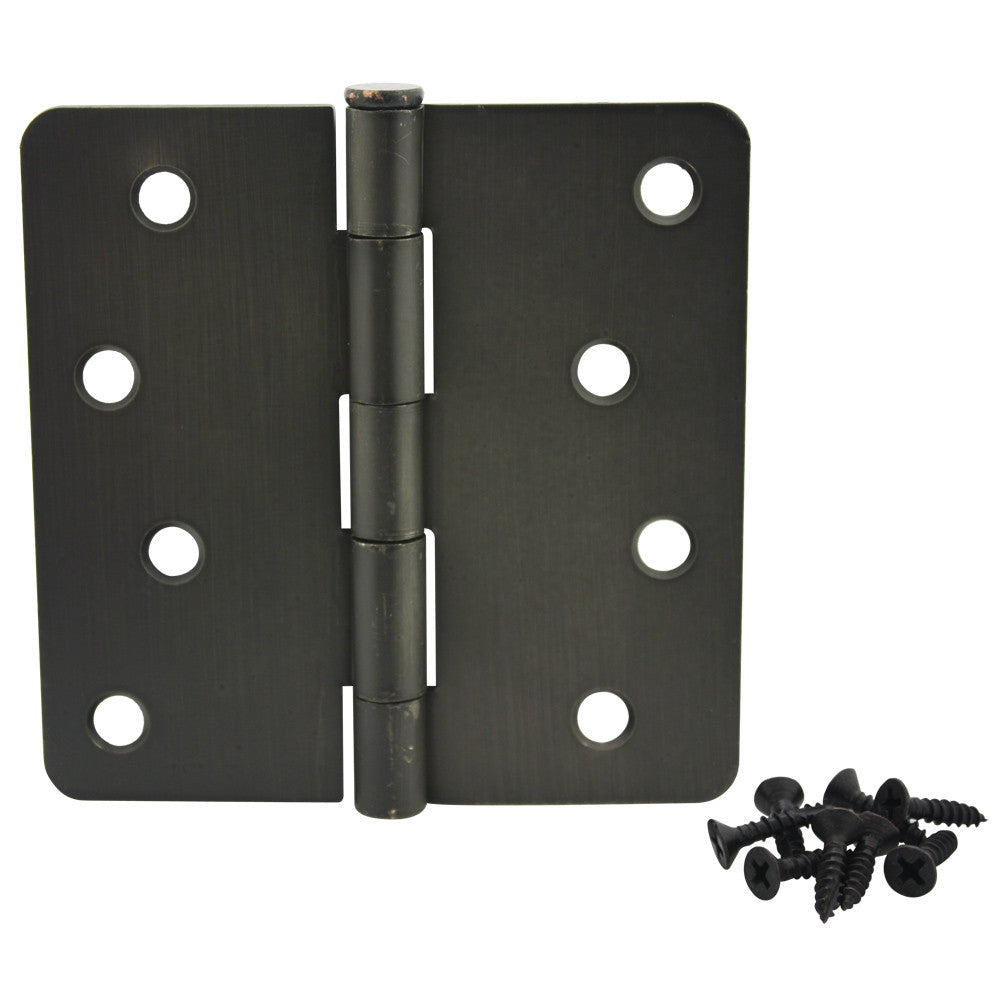Cosmas Oil Rubbed Bronze Door Hinge 4&quot; with 1/4&quot; Radius Corners