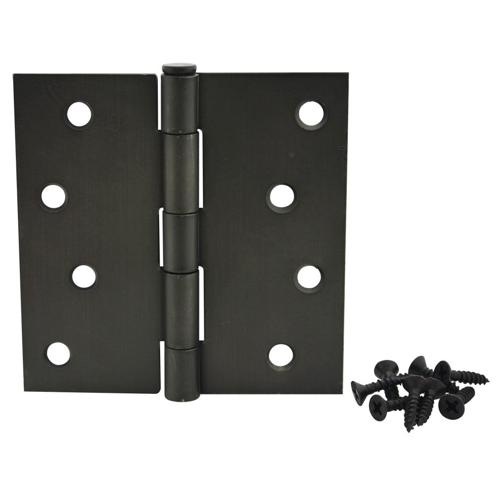 Cosmas Oil Rubbed Bronze Door Hinge 4&quot; with Square Corners