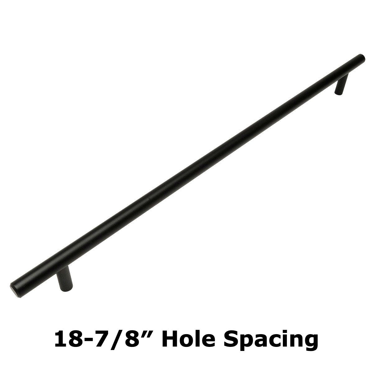 Cosmas 404-480FB Flat Black Slim Line Euro Style Bar Pull