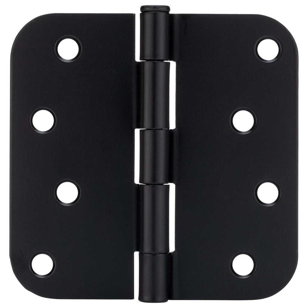 Cosmas Matte Black Door Hinge 4" with 5/8" Radius Corners