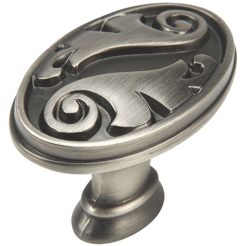 Cosmas 4297AS Antique Silver Floral Cabinet Knob - Cosmas