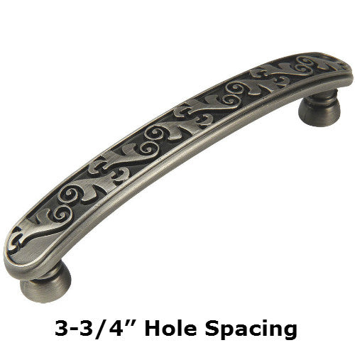 Cosmas 4298AS Antique Silver Floral Cabinet Pull - Cosmas