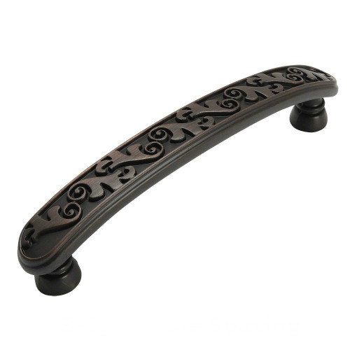 Cosmas 4298ORB Oil Rubbed Bronze Floral Cabinet Pull