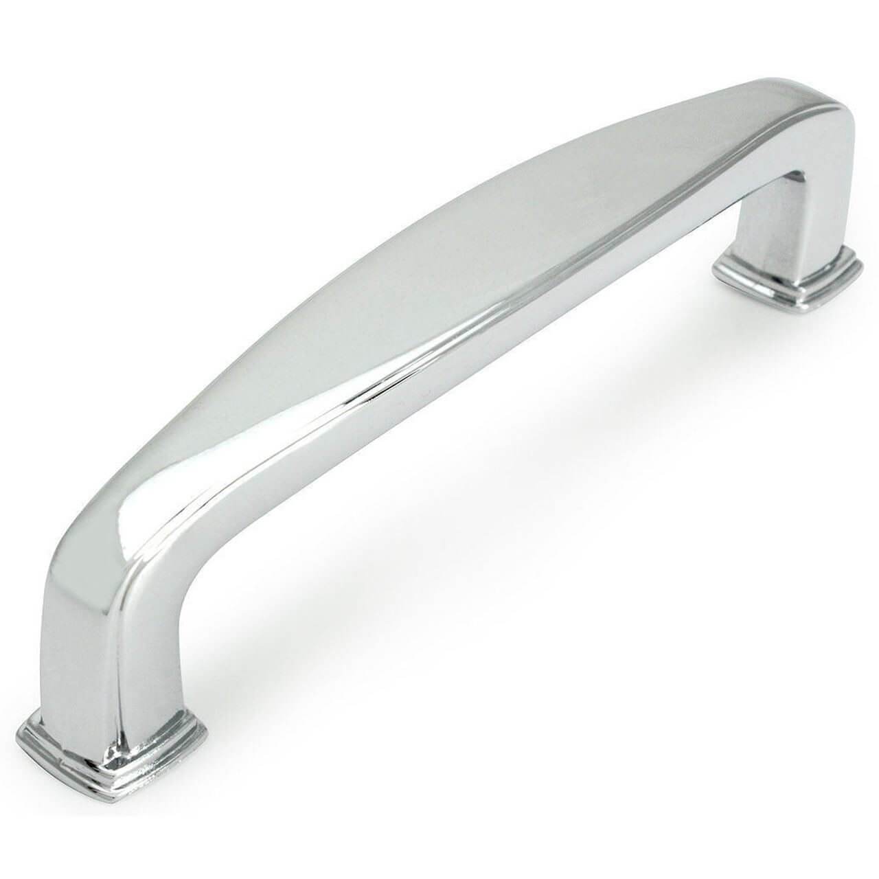 Polished chrome drawer handle with three inch hole spacing