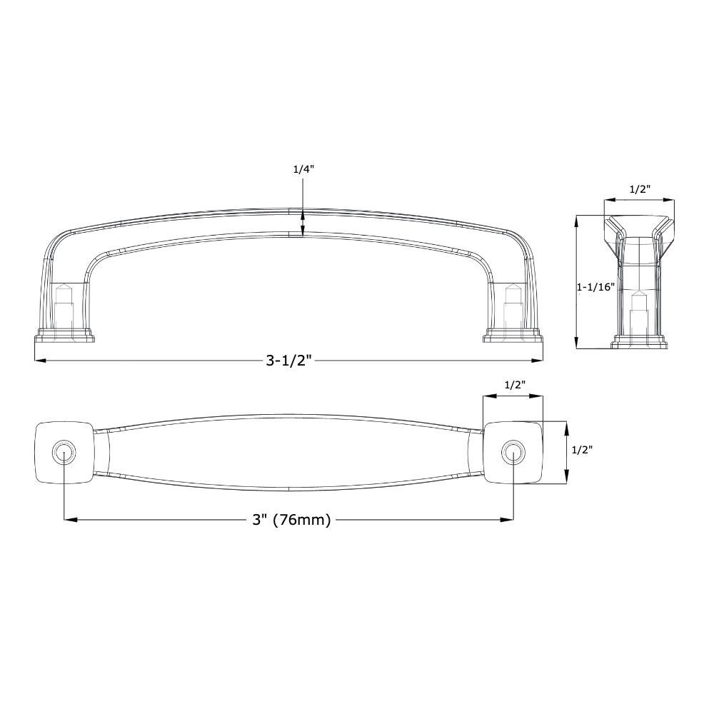 Cosmas 4389CH Polished Chrome Cabinet Pull - Cosmas-Hardware.com