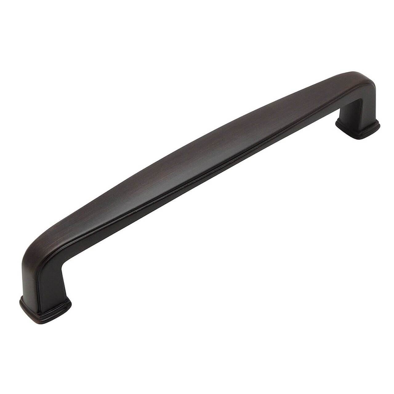 Five inch hole spacing elongated drawer pull in oil rubbed bronze finish