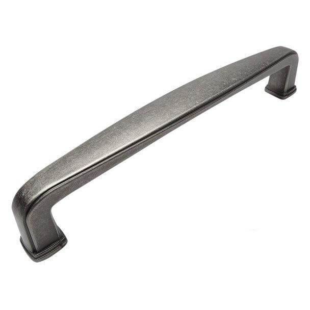 Five inch hole spacing cabinet drawer pull in weathered nickel finish