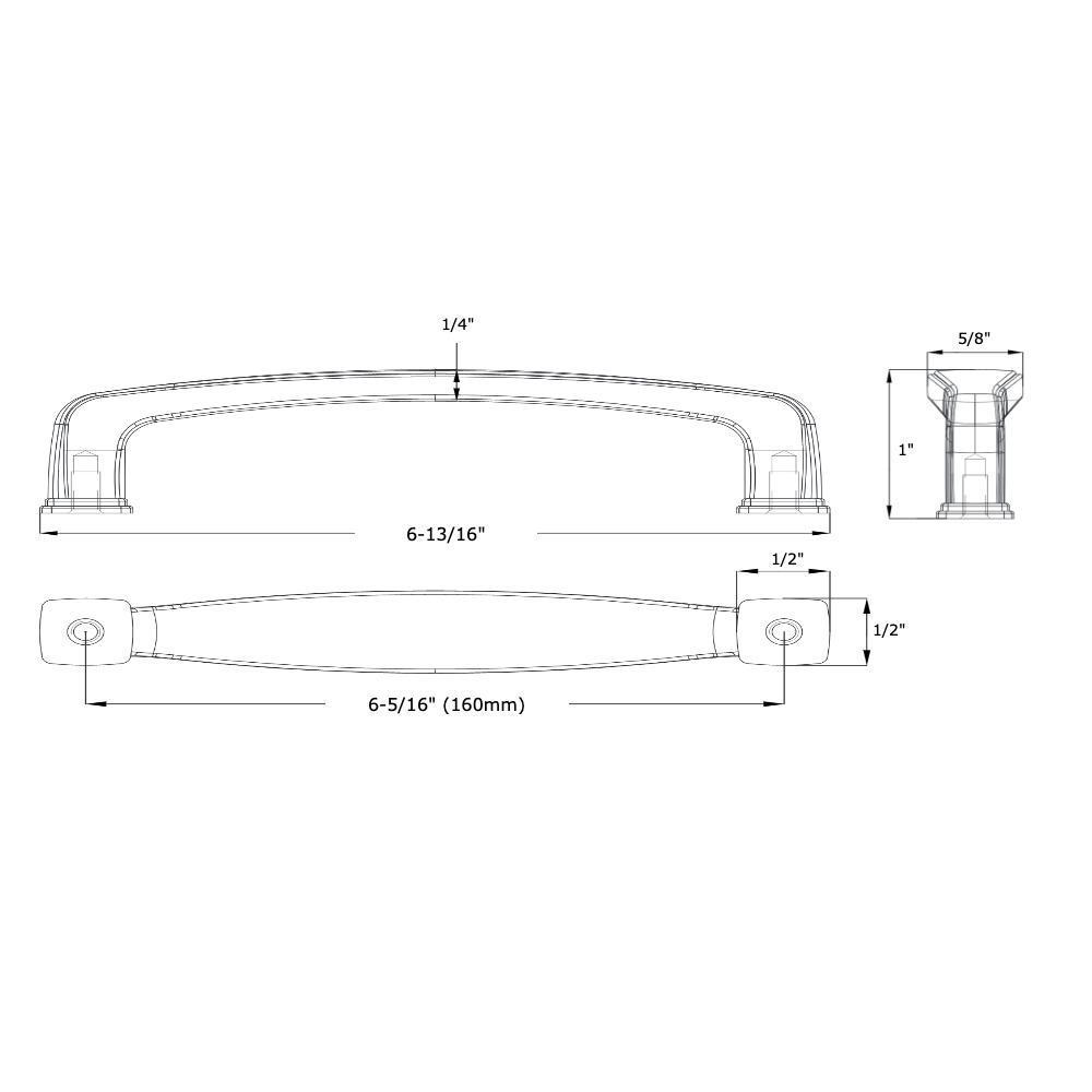 Cosmas 4392-160SN Satin Nickel Cabinet Pull