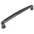 Elongated cabinet pull in black nickel finish with five inch hole spacing